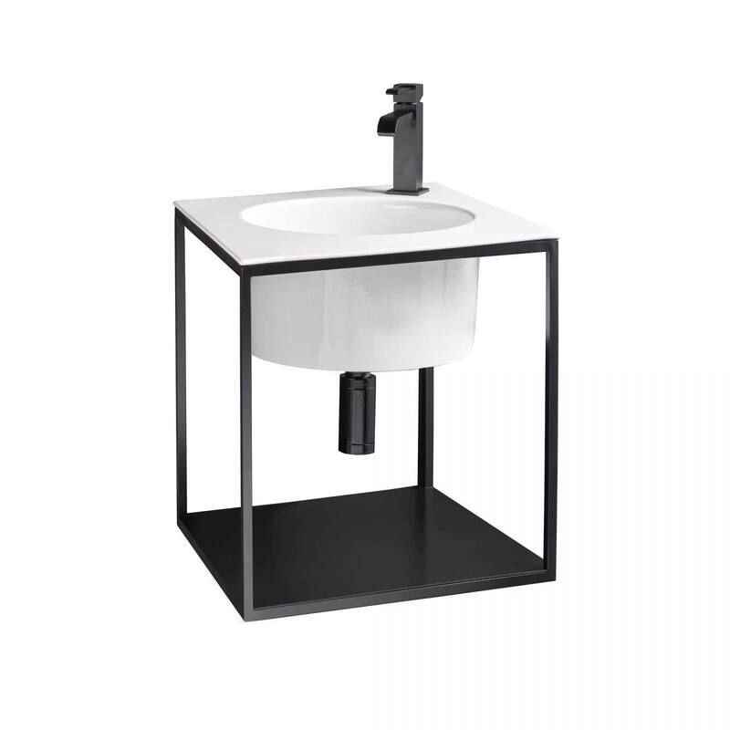 WS Bath Collections Skyland CP484809T Skyland 18.9" Metal Console Only - Matte Black