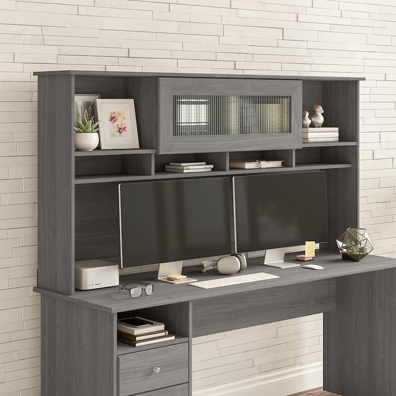 Cabot 72W Desk Hutch by Bush Furniture - Modern Gray