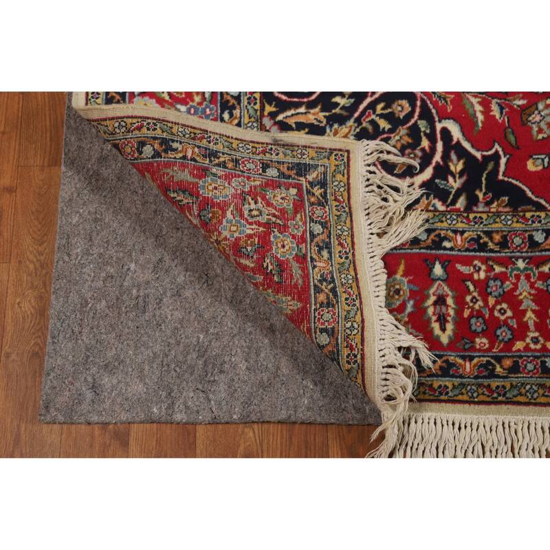 Hand Knotted Oriental 100% Wool Carpet Traditional Floral Beige & Ivories Tabriz Area Rug - 9' 10'' X 6' 5''
