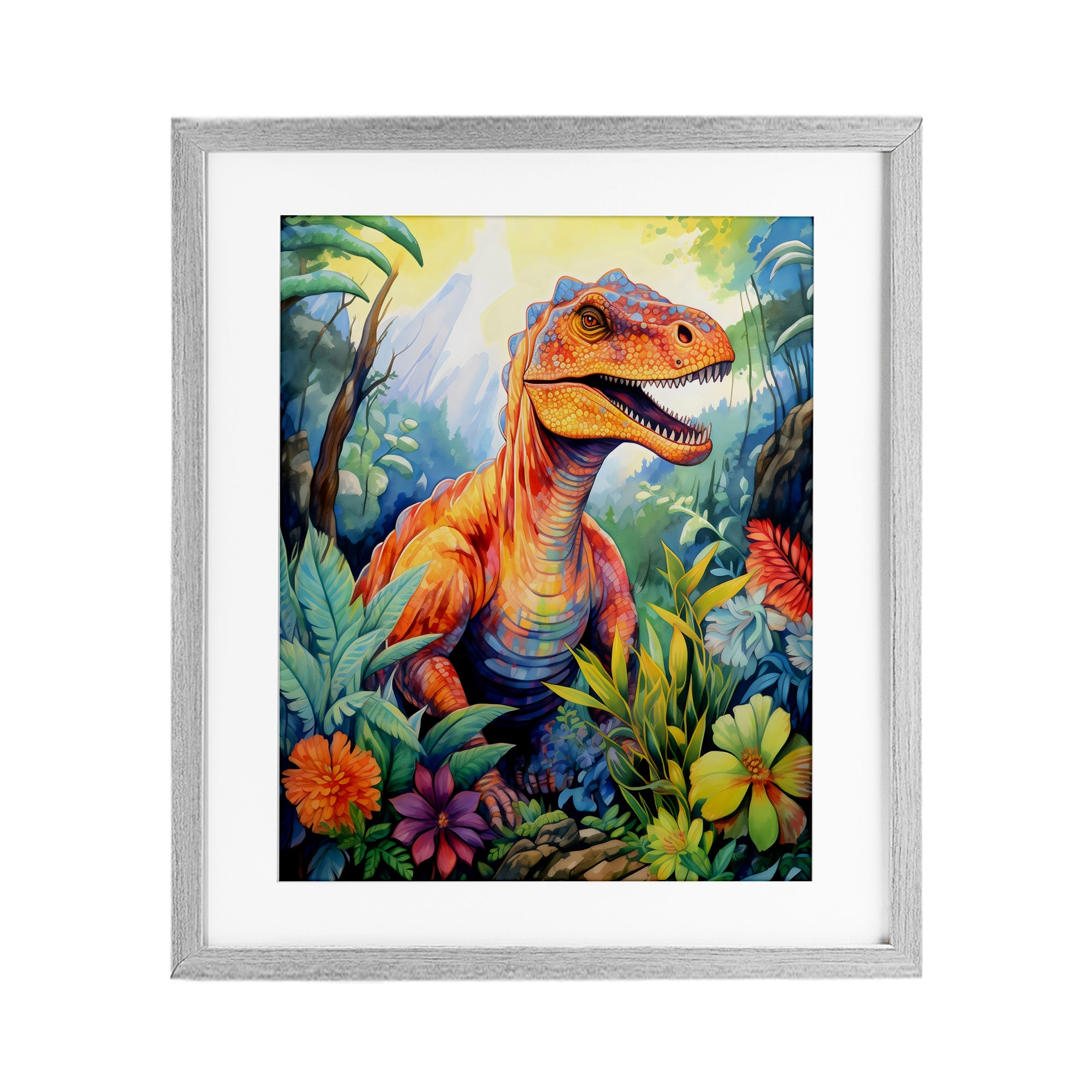 Stupell Dinosaur Leafy Green Jungle Under Glass Framed Design By Creative Studio