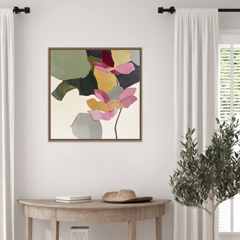 Blossom in Pink No. 1 by Lazar studio Framed Canvas Wall Art Print