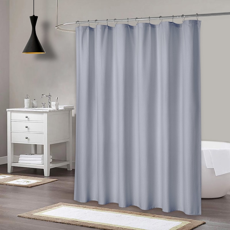 Soft Embossed Microfiber Fabric Shower Curtain or Liner, Water ...