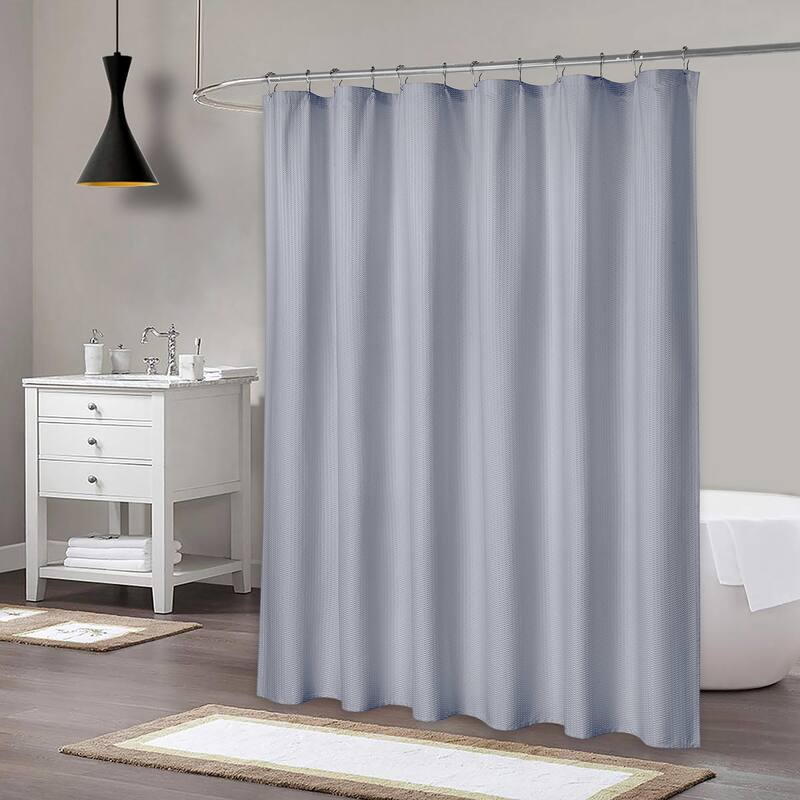 Soft Embossed Microfiber Fabric Shower Curtain or Liner, Water Repellent