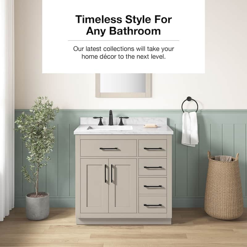 Athea Bathroom Vanity with White Engineered Marble Top