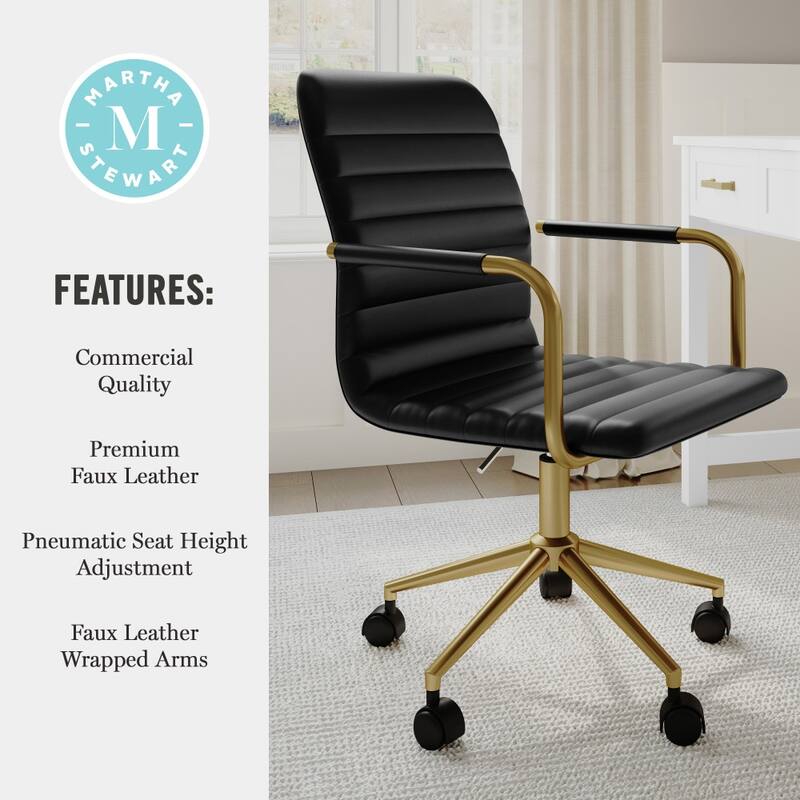 Martha Stewart Upholstered Swivel Office Chair