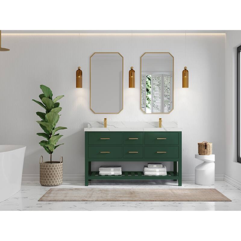 Willow Collections 60 in. W x 22 in. D Parker Double Sink Bathroom Vanity with Countertop