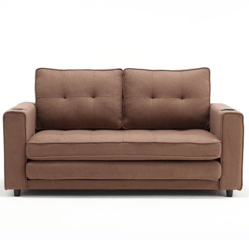 3-in-1 Upholstered Futon Sofa Convertible Floor Sofa bed