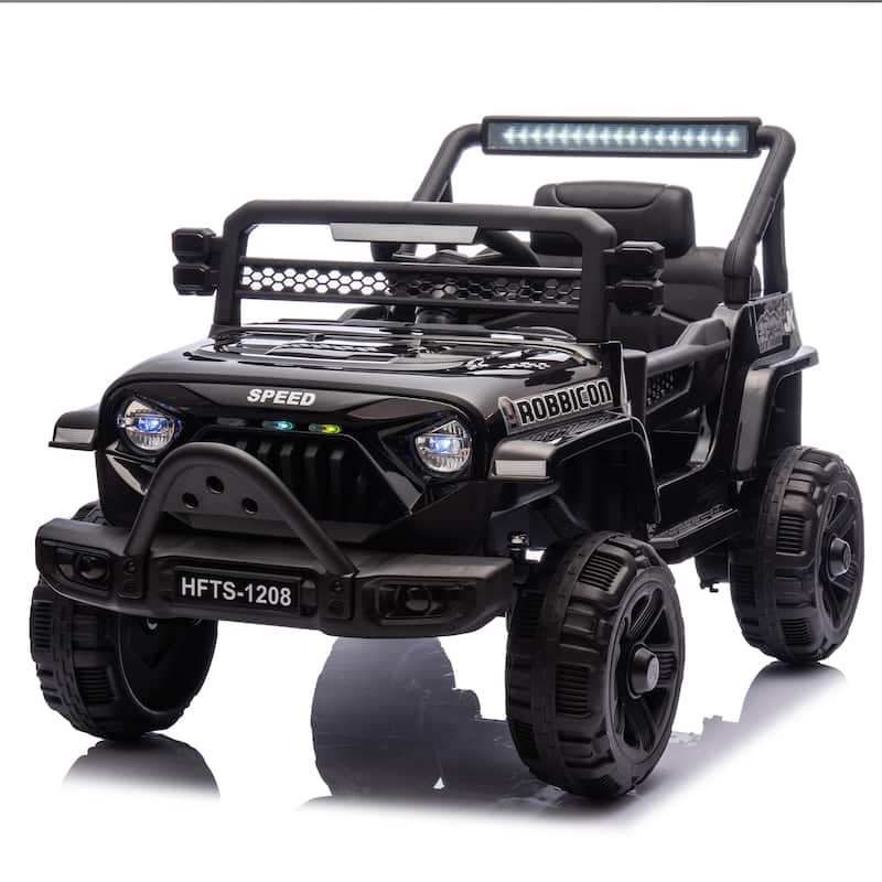12V Kids Ride On Electric Truck Car W/Parents Control,2WD,4-wheel suspension,Adjustable volume,Microphone jack,Power display,LED