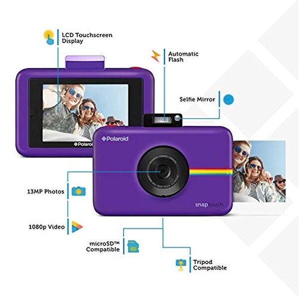 Cameras Photography Polaroid Snap Touch Instant Print Digital Camera With Lcd Display Purple Globalgym Parsberg Com