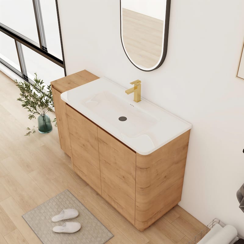 Bathroom Vanity With Sink In 36/40/48/52/60/64/84/92 Inch, Freestanding Bathroom Vanity With Doors and Adjustable Shelf