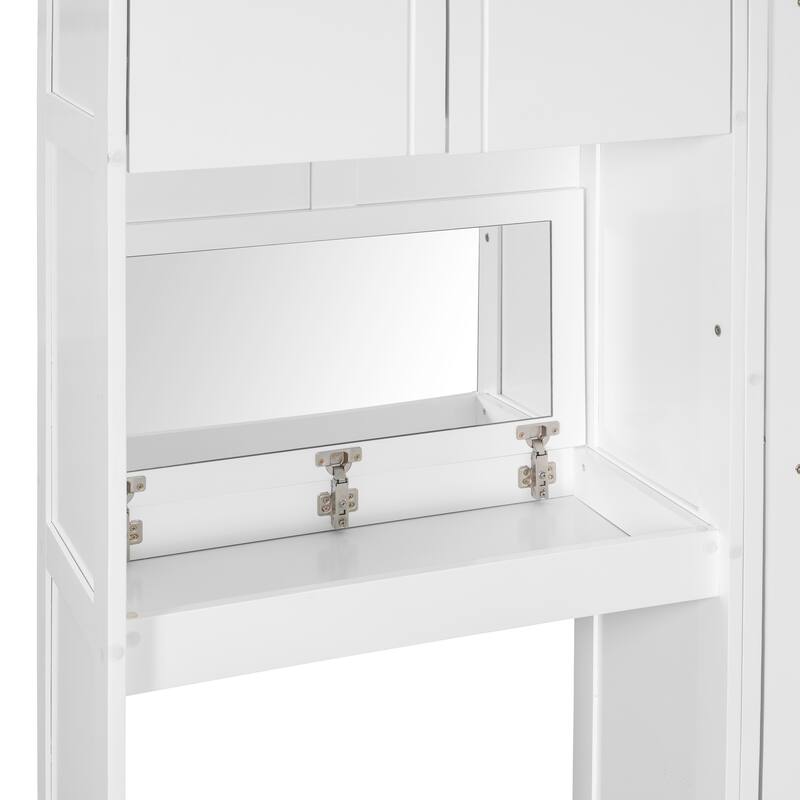 Heavy Duty Queen Murphy Bed with Desk, Multi-Functional Murphy Folding Bed with Vanity and Cabinets for Guest Rooms or Studios