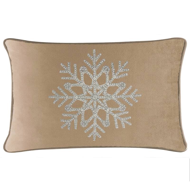 Sparkles Home Rhinestone Snowflake Pillow - Champagne - 14 x 14