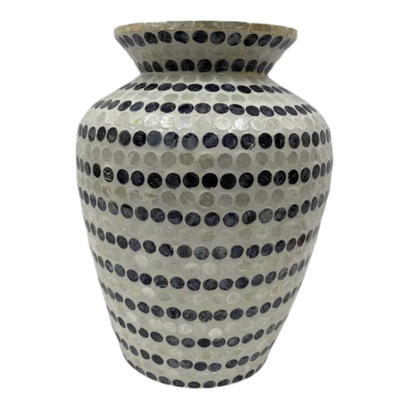 Shell Pottery Decorative Vase Modern Handcrafted Versatile Home Decor - 11.75" x 11.75" x 15.75"