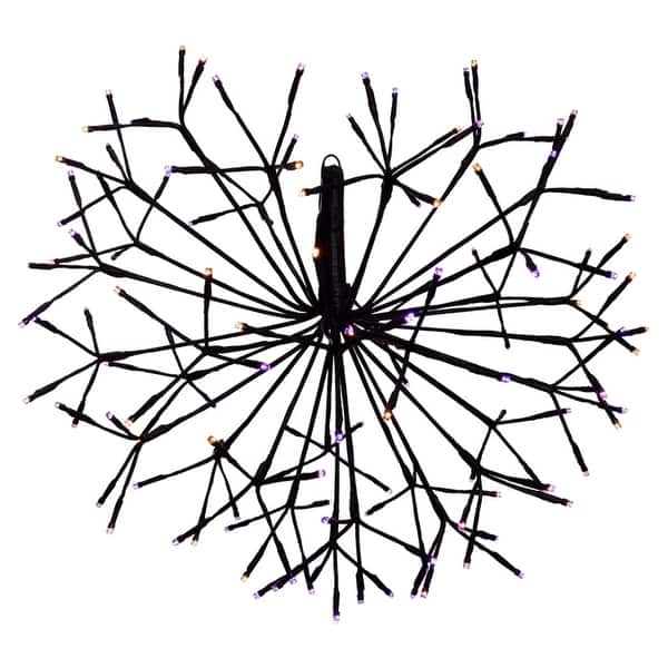 slide 2 of 3, Celebrations Orange/Purple 20 in. LED Prelit Shimmering Sphere Halloween Decor