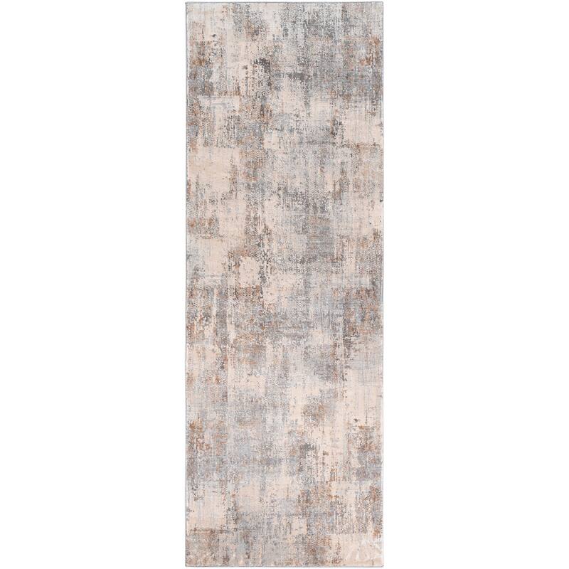 Livabliss Modern & Contemporary Alpine Abstract Area Rug - 2'7" x 7'3" - Grey
