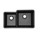 preview thumbnail 2 of 7, 32 Inch Lexicon Platinum Quartz Composite Drop-in Undermount Galaxy Black - 19" W x 32" L x 9.75" H