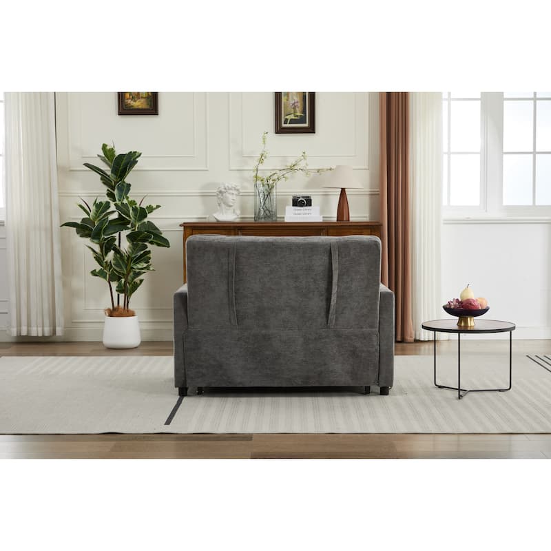 Pull-Out Sofa Bed Daybed, Lounge Chaise Loveseat with Adjustable Backrest, Convertible Sleeper Sofa with USB Charging