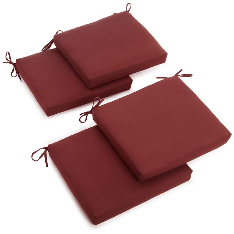 20-inch by 19-inch Twill Indoor Chair Cushion (Set of 1, 2, or 4) - 20 x 19 - Set of 4 - Ruby Red