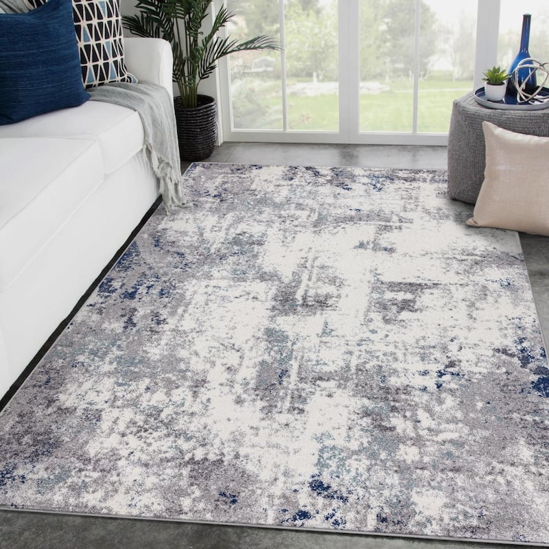 Luxe Weavers Abstract Modern Pattern Area Rug - 8' x 10' - Ivory