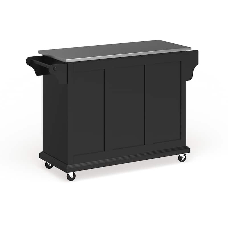 Crosley Full Size Black Finish Stainless Steel Top Kitchen Cart/ Island - 18"d x 51.5"w x 36"h