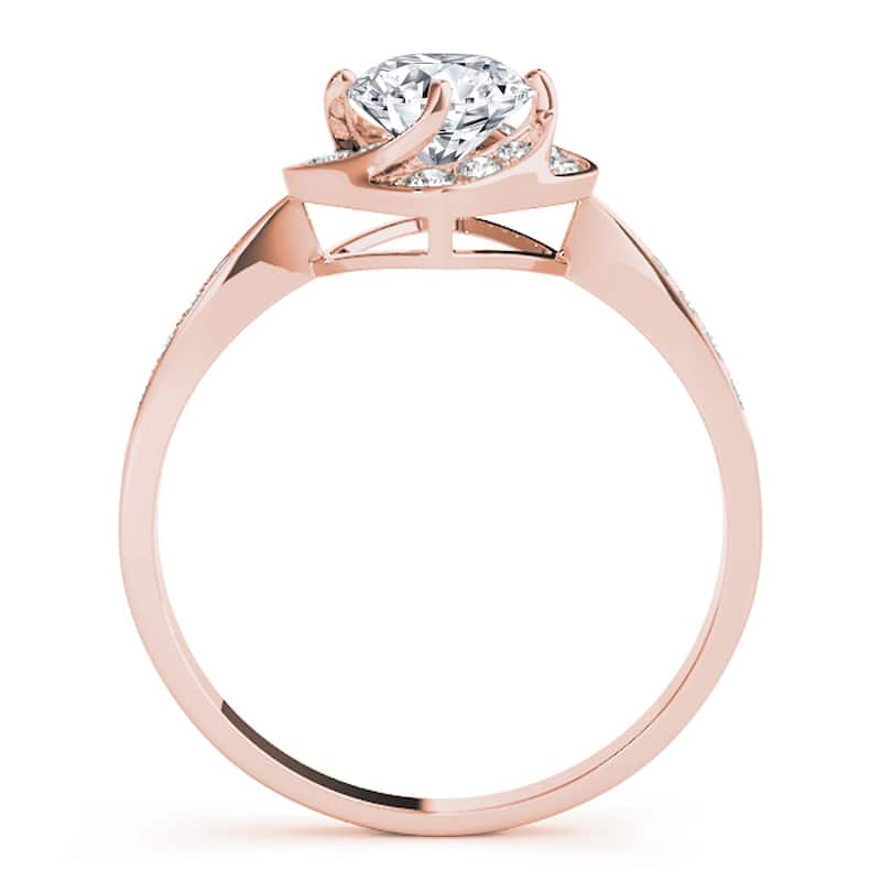 Auriya 14k Rose Gold Lab Grown Round Diamond Halo Engagement Ring 0.50 to 5.00 ct. tw. (F-G VS)
