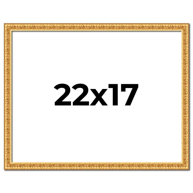 22x17 Frame Gold Real Wood Picture Frame Width 1 inches | Interior