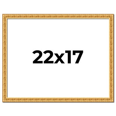 22x17 Frame Gold Real Wood Picture Frame Width 1 inches | Interior
