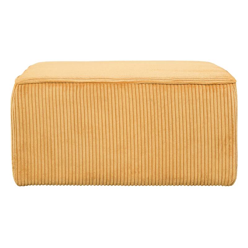 Christopher Knight Home - Modern Upholstered Corduroy Square Ottoman for Living Room with Plush Foam Cushion