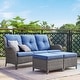 preview thumbnail 2 of 34, Rilyson 3-Piece Outdoor Wicker Sectional Sofa Set with Ottoman