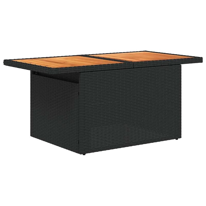 vidaXL Patio Sofa Set with Cushions Seat Modules 11 Piece Poly Rattan Acacia - 24.4 x 24.4 x 27.2