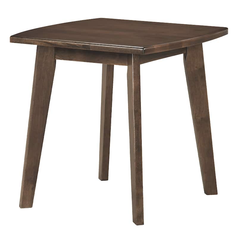 Gymax 17'' Solid Wood Side Table w/Thickened Top & Curved Edge for