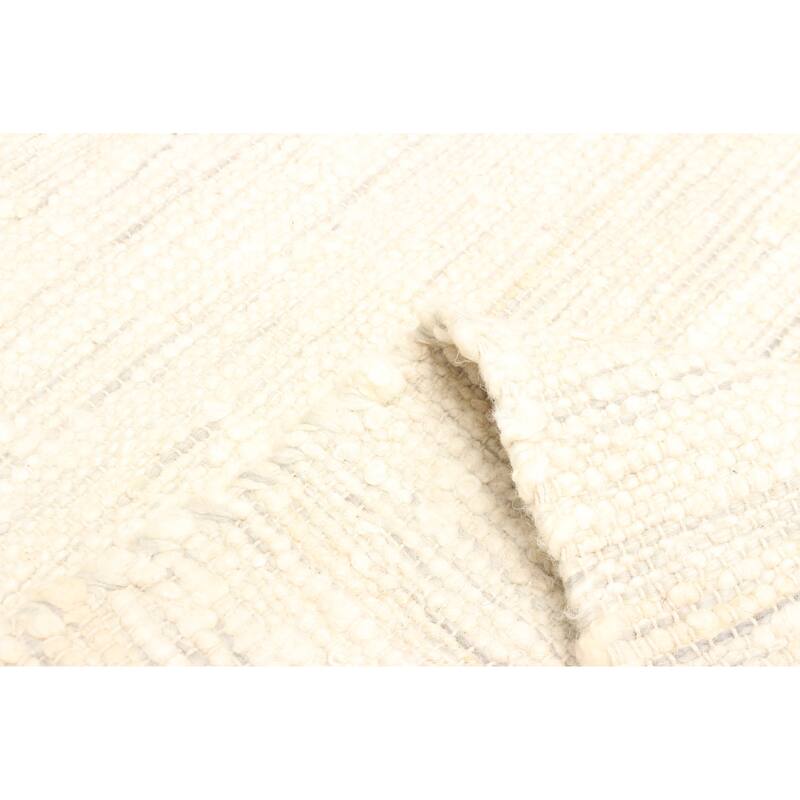 ECARPETGALLERY Braid weave Sienna Cream Wool Rug - 5'0 x 8'2