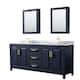 Option Dark Blue, Gold Trim, White Carrara Marble Top