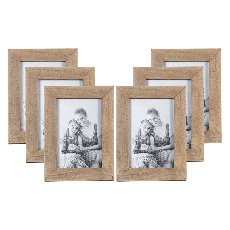 Adeco Decorative Distressed Wood Picture Frame Set - Set of 6-Brown - Set of 6-Brown
