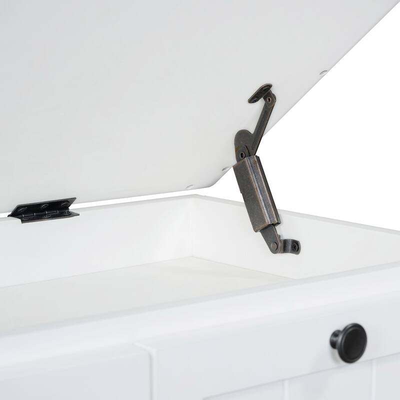 Classic Shoe Bench with Cushion and 3 Drawers, White Entryway Bench Corridor Bench Window Bench Vanity Bench