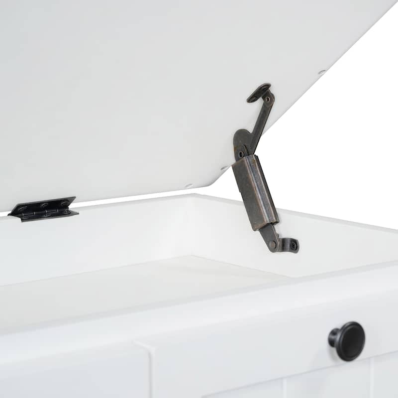 Storage Bench with Cushioned Seat & 3 Drawers, Wooden Entryway Storage Bench, Shoe Bench with Hidden Storage Space