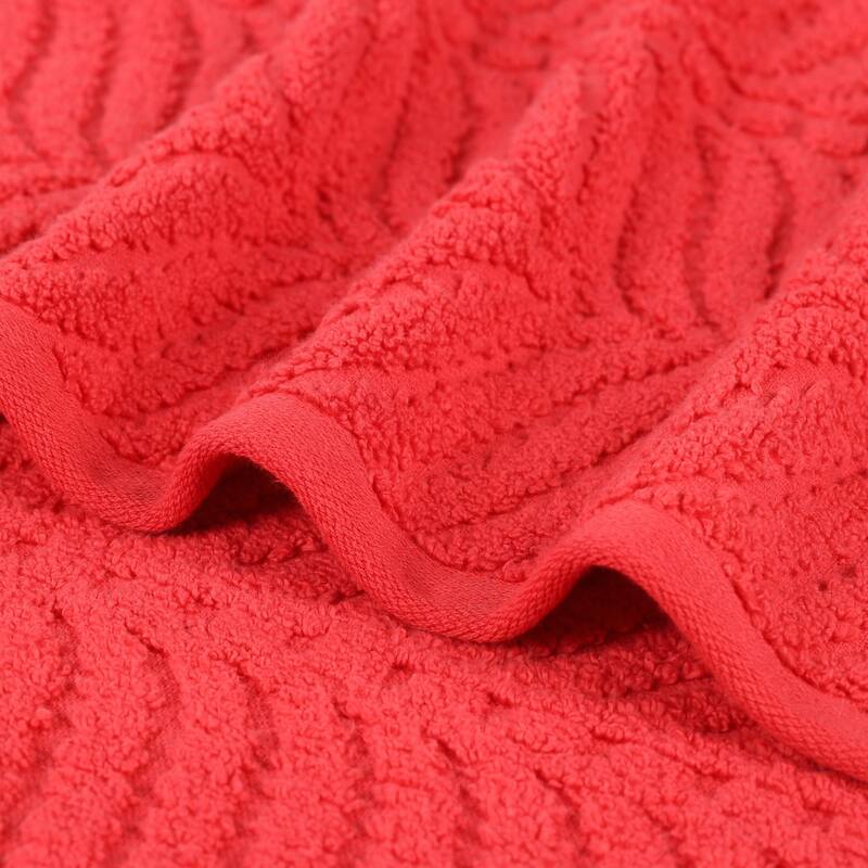 Superior Chevron Zero Twist Solid and Jacquard Cotton Bath Sheet Set of 2