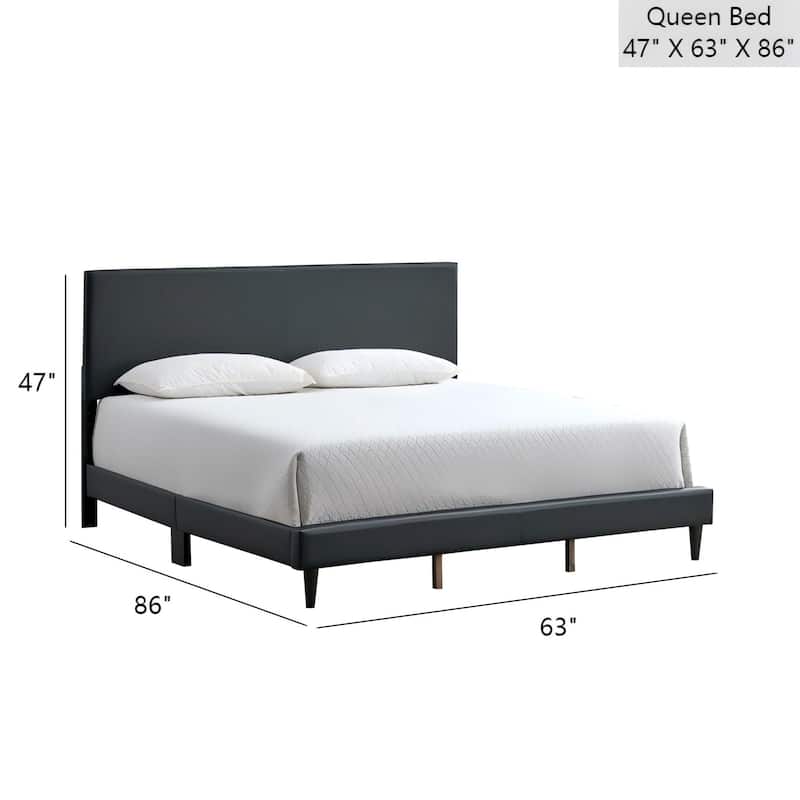 GDF Studio - Emily Modern Upholstered Bed with Adjustable Headboard (Mattress Not Included)