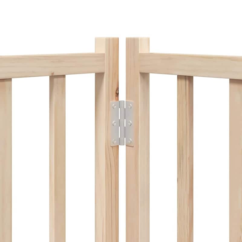 vidaXL Dog Gate Foldable 3 Panels Solid Wood Fir