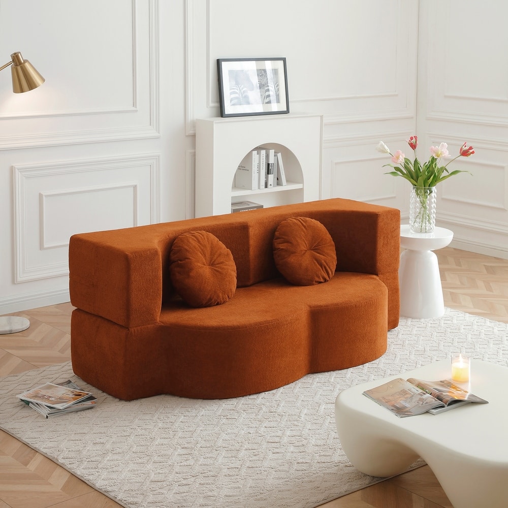 Folding Sofa Bed with Pillow, Floor & Futon Loveseat Couch