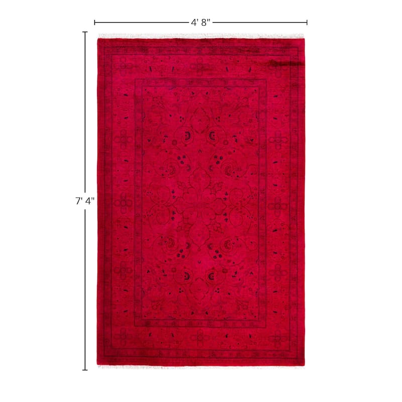 Overdyed One-of-a-Kind Hand-Knotted Area Rug - Purple - 4' 8" x 7' 4"