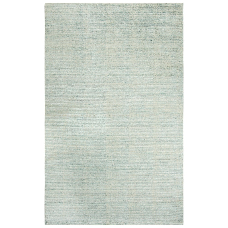 Alora Decor Demure Solid Aqua Blue Hand-tufted Wool Blend Rug - 5' x 8' - Aqua