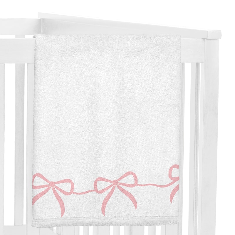 Sweet Jojo Designs Pink Bows Girl Baby Monthly Milestone Blanket -Elegant Tiny Toes and Perfect Bow for Ballet Dancer Collection