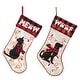 preview thumbnail 45 of 51, Glitzhome 21"L LED Embroidered Linen Reindeer Cat Dog Christmas Stockings 2 PK Cat & Dog