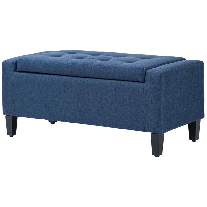 Upholstered Hidden Storage Ottoman Bench with Button Tufted, Lift Top