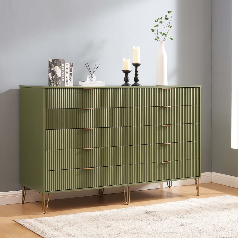Manhattan Comfort Dumbo Modern 10-Drawer Double Tall Dresser