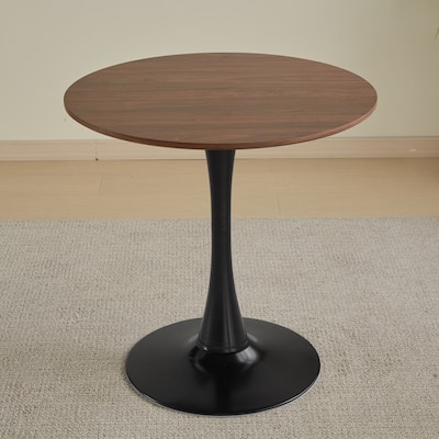 31.5"Round Dining Table For 2-4 People With Walnut Top, Mid-century Walnut Tulip Kitchen Table, Pedestal Table