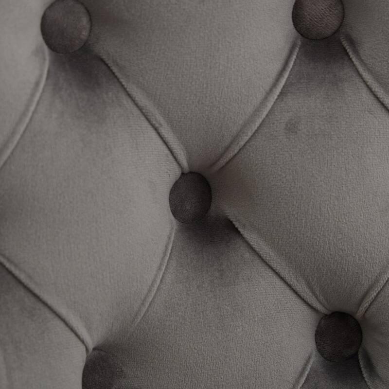 GDF Studio - Leisure Style Swivel Velvet Bar Stools with Button Tufted Decoration and Chrome Nailhead Trim (Set of 2)