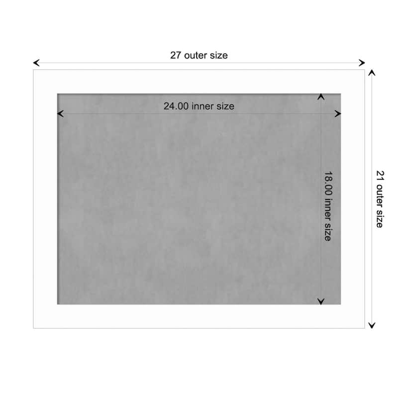 Amanti Art Basic White Narrow Framed Magnetic Board