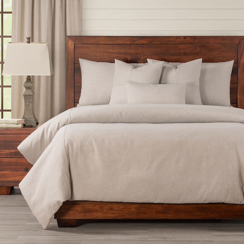Smithsonian Redeem Stripe Eco-friendly Duvet Cover & Insert Set - Zinc - Queen